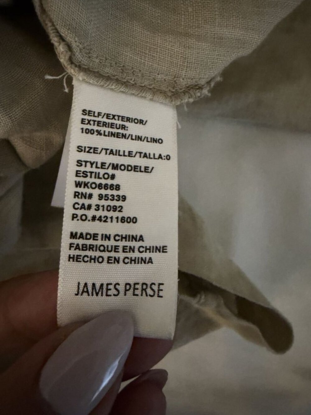 James Perse Standard Beige 100% Linen Romper Size 0 Utility Minimalist Luxe NWT - Picture 7 of 11